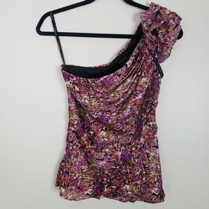 Bebe one-shoulder silk blouse H8